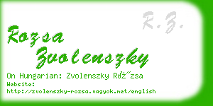 rozsa zvolenszky business card